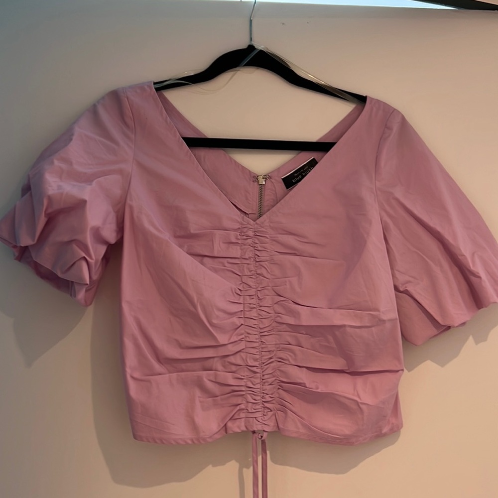 Blue blush blouse with tag